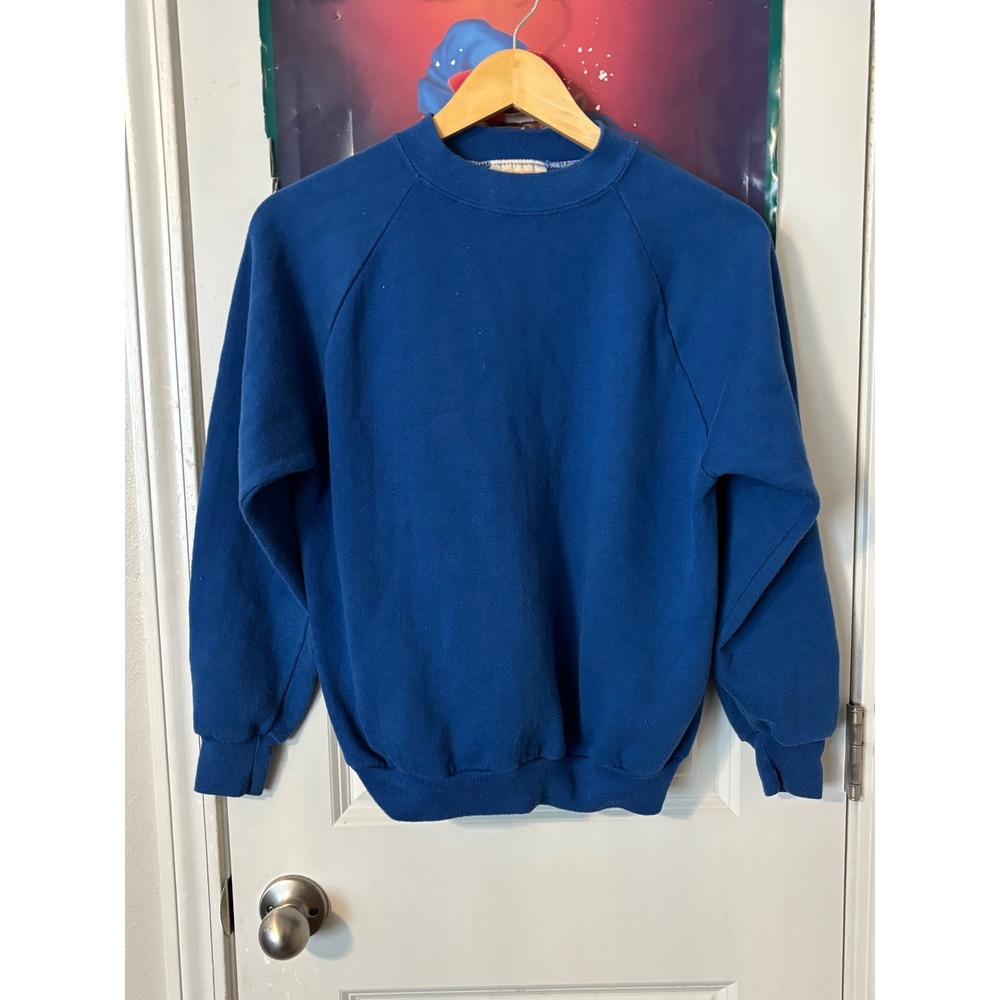 Vintage Sears Activewear Royal Blue Raglan Sweatshirt 70s  Medium Made in USA
